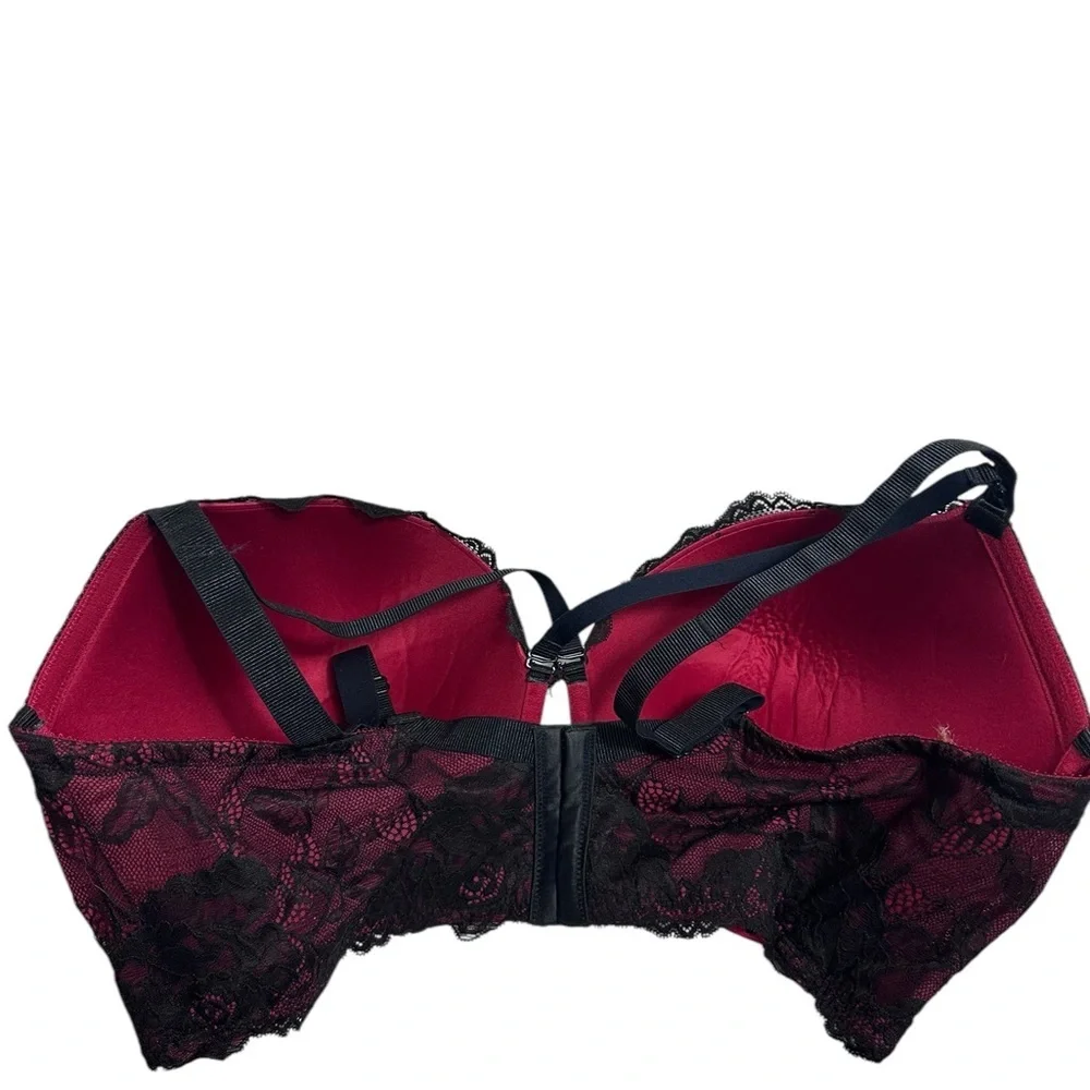 Torrid curve red and black bombshell  pushup bra size 44F - Picture 3 of 11